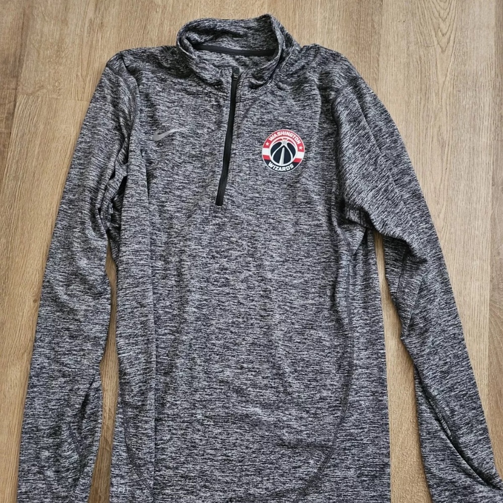 Dark Heather Gray NBA Washington Wizards Nike Pullover Half Zip Men Size Small